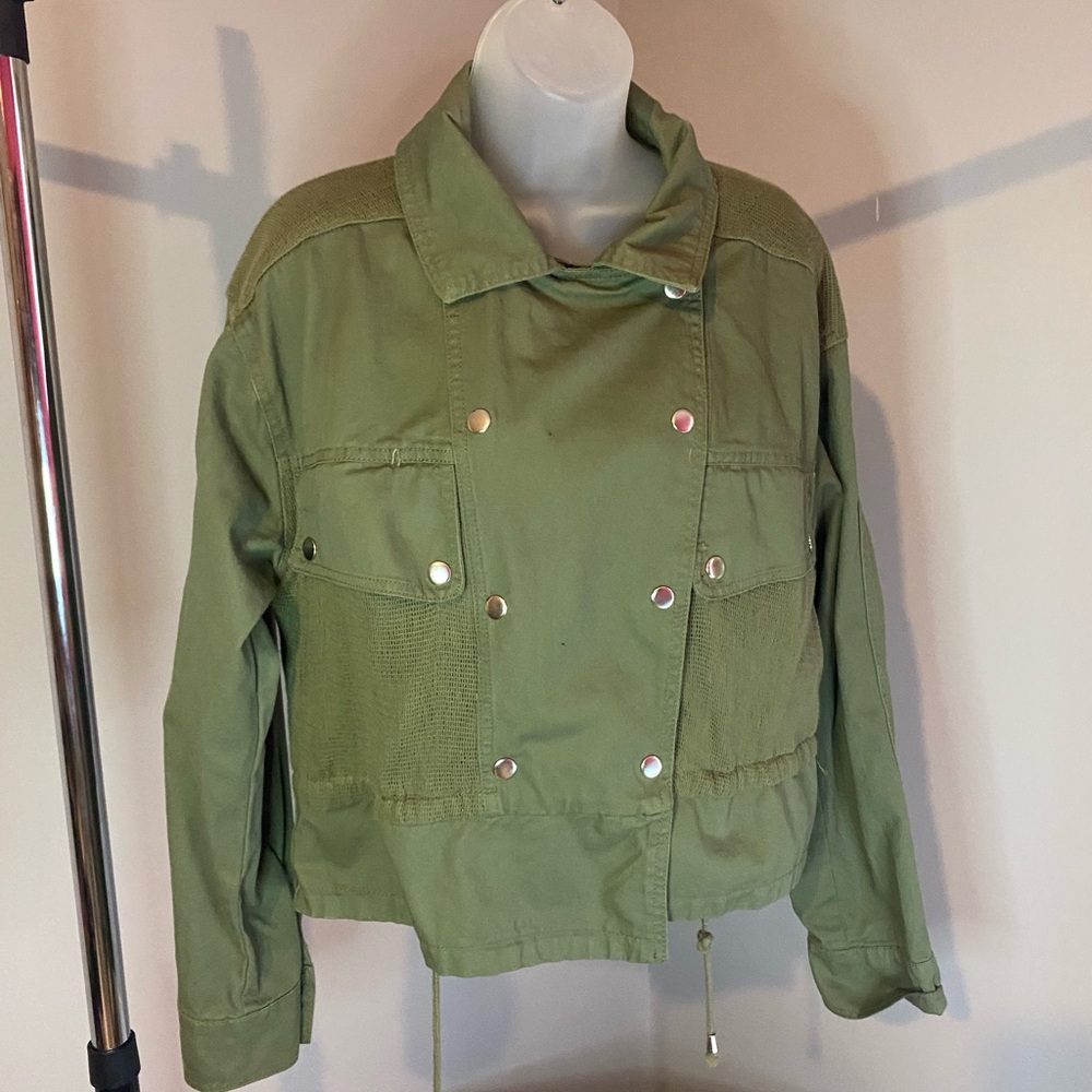 Highway Jeans Utility Jacket in Sage Green
